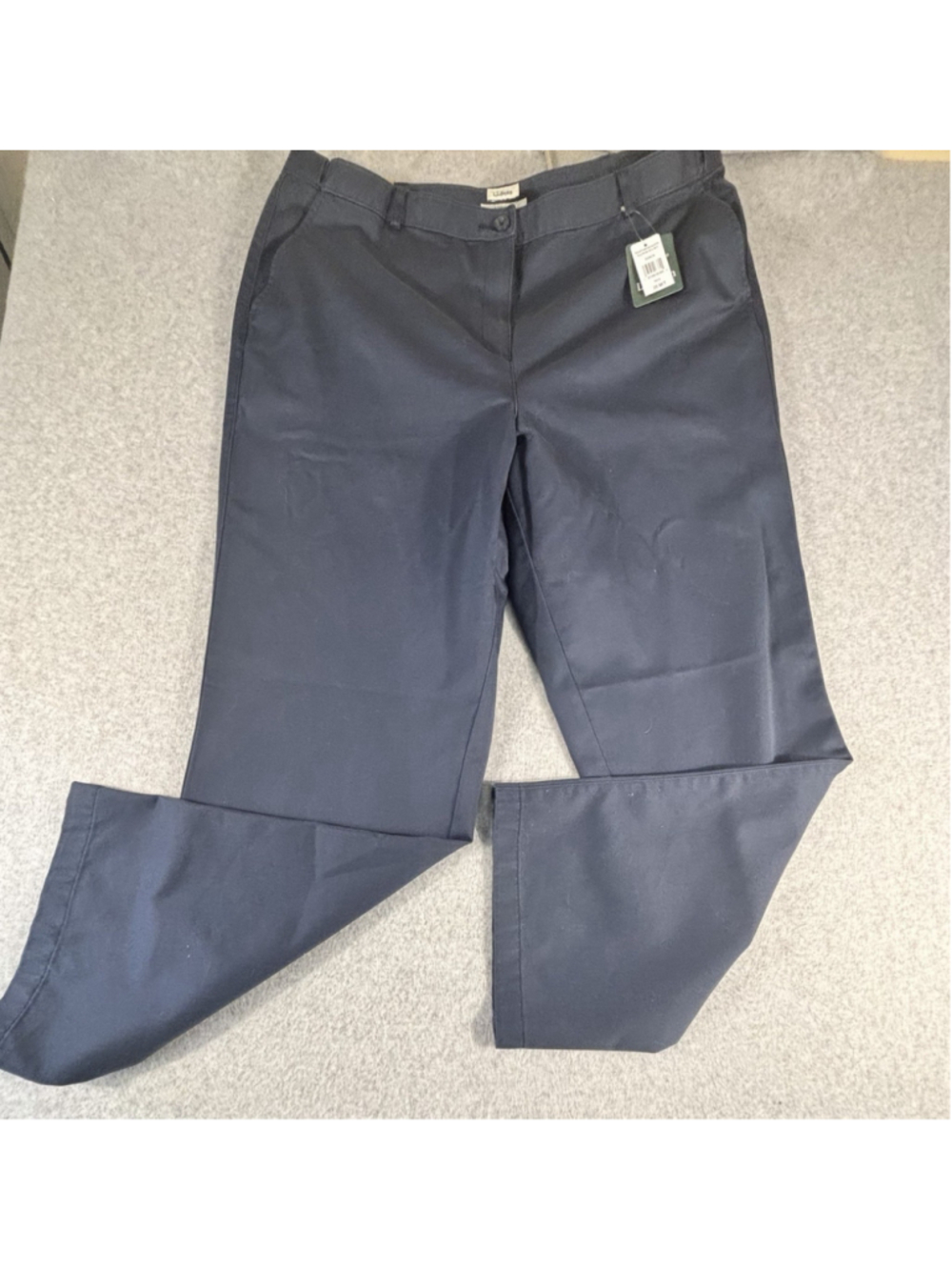 L.L.Bean Womens 20 MT Navy Wrinkle Free Cotton Classic Fit Pants NWT Tall